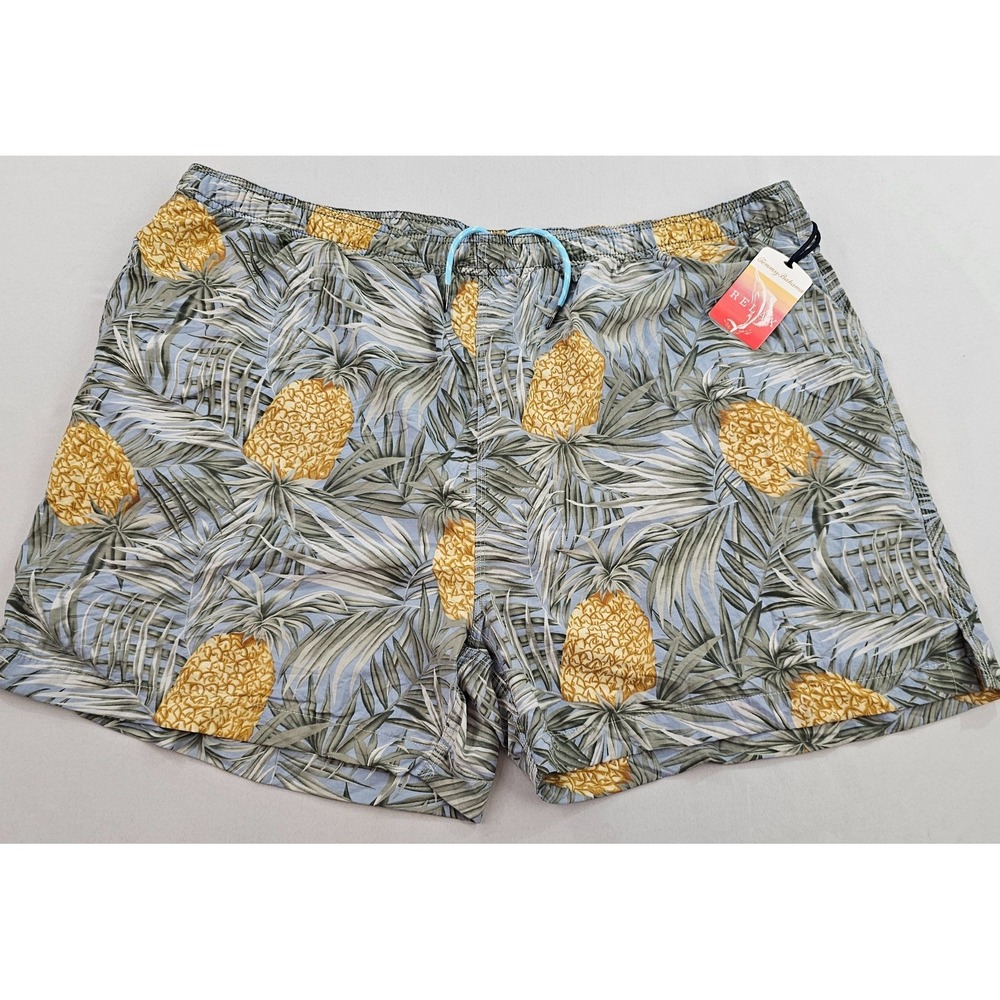 Tommy Bahama Relax trunks swimwear mens 2XL XXL pockets blue green pineapple